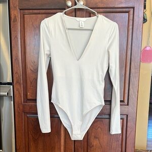 White Long Sleeve Bodysuit